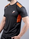 Black/Orange Athletic Fit Men's T-Shirt