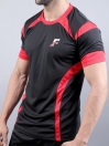 Black/Red Athletic Fit Men's T-Shirt