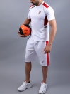 White/Red Athletic Fit T-Shirt & Shorts