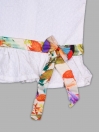 Baby Girl White Chikenkari Top With Silk Ribbon
