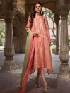 Tea Pink  Unstitched 3-Piece Jacquard Suit for Women