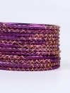 Purple Ornate Aluminium Bangles for Women