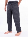 Black & Grey Striped Cotton Blend Relaxed Pajama