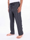 Black/White Multi Striped Cotton Blend Relaxed Pajama