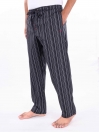 Black/White Multi Striped Cotton Blend Relaxed Pajama