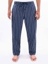 Blue & White Striped Lightweight Cotton Blend Relaxed Pajamas
