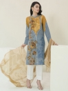 Ochre Printed Lawn Unstitched 2 Piece Suit for Women
