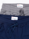 Little Boys Grey/Navy Blue Terry Slim Joggers pack of 2