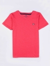 Little Girls Pink Cotton V-Neck Tee Shirt