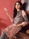 Pink Printed Slub Khaddar Unstitched Shirt for Women