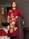 Maroon Printed Slub Khaddar Unstitched 2 Piece Suit for Women