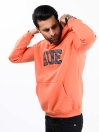 Orange Men Fleece Hooded Sweatshirt