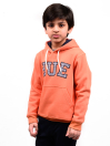 Little Boy Orange Fleece Hooded Sweatshirt