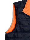 Navy Blue/Orange Sleeveless Puffer Gilet Jacket