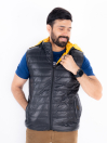 Black/Yellow Sleeveless Puffer Gilet Jacket