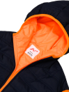 Blue/Orange Sleeveless Hooded Puffer Gilet Jacket
