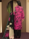 Pink Printed Slub Khaddar Unstitched 2 Piece Suit for Women