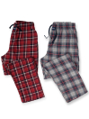 Red & Grey Flannel Relaxed Winter Pajamas - Pack of 2