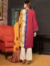 Red Printed Slub Khaddar Unstitched 2 Piece Suit for Women