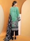 Sea Green Printed Slub Khaddar Unstitched 2 Piece Suit for Women
