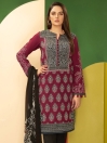 Red Printed Cambric Unstitched 2 Piece Suit for Women