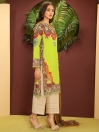 Olive Printed Cambric Unstitched 2 Piece Suit for Women