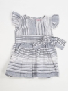 STRIPED FROCK WITH CAPRI FOR BABY GIRLS-10406