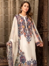 White Printed Lawn Unstitched 2 Piece Suit for Women