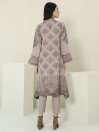 Medium Beige Printed Jacquard Unstitched 2 Piece Suit for Women