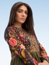 Maroon Printed Lawn Unstitched Shirt for Women