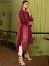 Maroon Printed Embroidered Slub Khaddar 2 Piece Suit for Women
