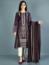 Maroon Printed Embellished Jacquard Suit 2 Piece for Women