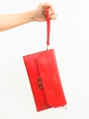 Women Red Small Wallet Clutch Cellphone Purse 
