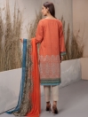 Orange Printed Lawn Unstitched 2 Piece Suit for Women