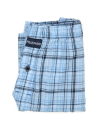 Men's Light & Navy Blue Woven Check Boxer Shorts With Button Fly - Pack of 2