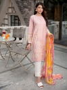 L-Pink Printed Lawn Stitched Suits for Women