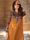 Yellow Printed Lawn Unstitched Shirt for Women