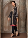 Black Printed Lawn Unstitched Shirt for Women