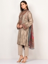 Grey Embroidered Jacquard Stitched Suit for Women