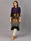 Plum Printed Lawn  Stitched Suit for Women