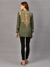 Green Printed Arabic Lawn  Stitched Shirt for Women