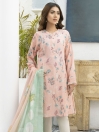 Peach Printed Lawn Unstitched 2 Piece Suit for Women