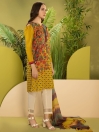 Yellow Printed Cambric Unstitched 2 Piece Suit for Women